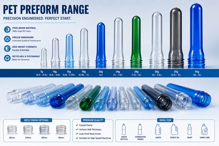 PPM Zambia PET preform range chart