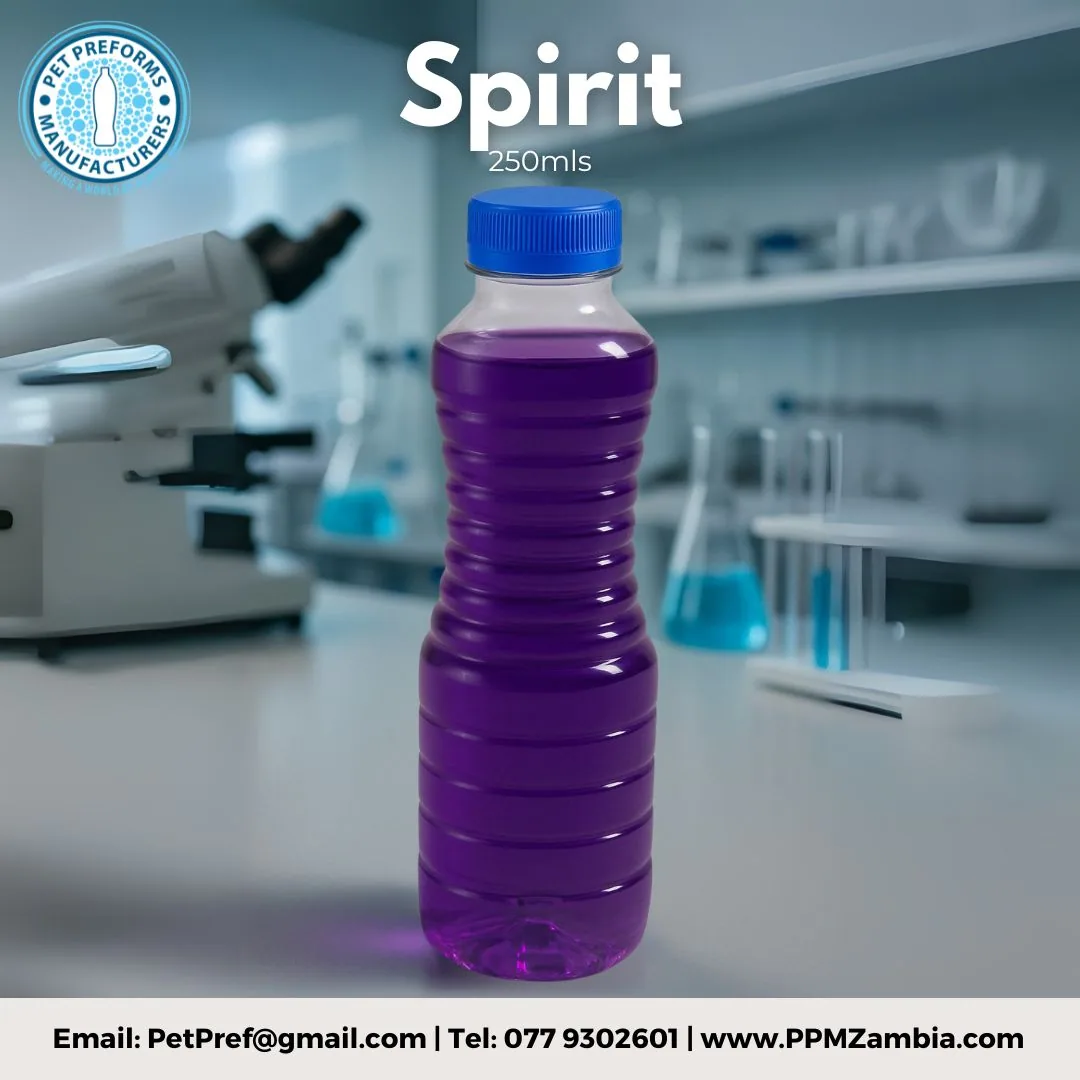 Spirit Bottle in 250 ml — Motor Oil, Lubricant, Chemical and Industrial Packaging