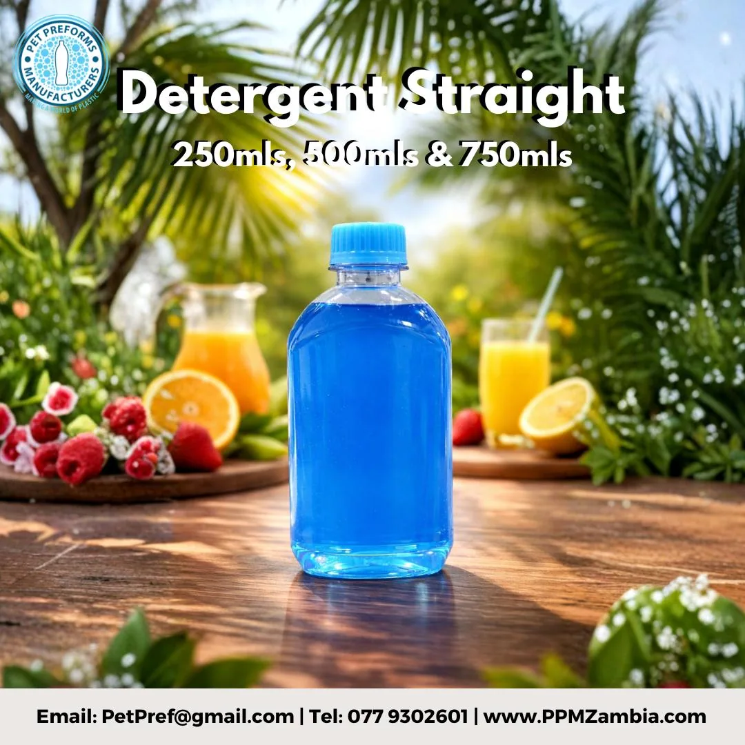 Detergent Straight Bottle in 250 ml, 500 ml, 750 ml — 100ml–750ml PET Bottles