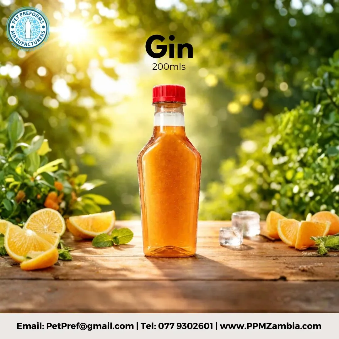 Gin Bottle in 200 ml — 100ml–750ml PET Bottles