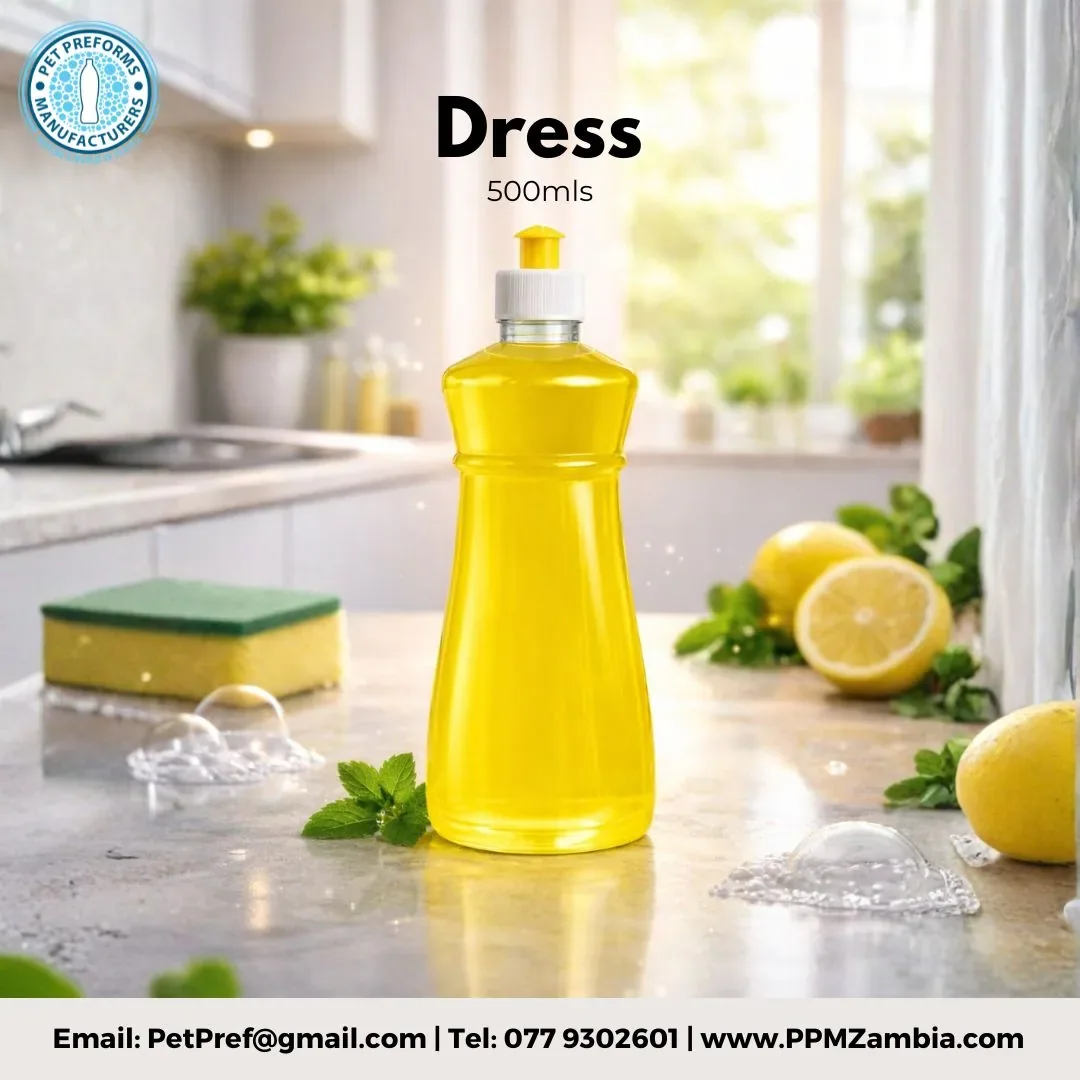 Dress PET Detergent Bottle in 500 ml — Home Care and Detergent Packaging