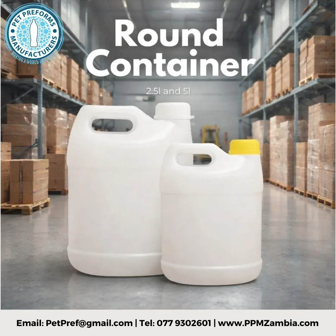Round Container in 2.5 L, 5 L — HDPE Containers and Jerry Cans